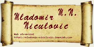 Mladomir Niculović vizit kartica